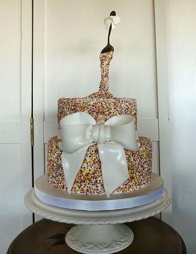 gravity defying sprinkles cake :) x - Cake by Storyteller Cakes