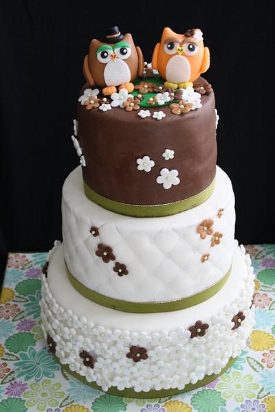 Owl Wedding Cake - Cake by CakeCreationsCecilia
