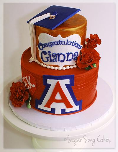 University of Arizona Graduation with Roses - Cake by lorieleann