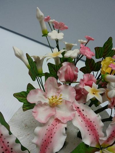 Gum paste Flowers  - Cake by Saranya Thineshkanth