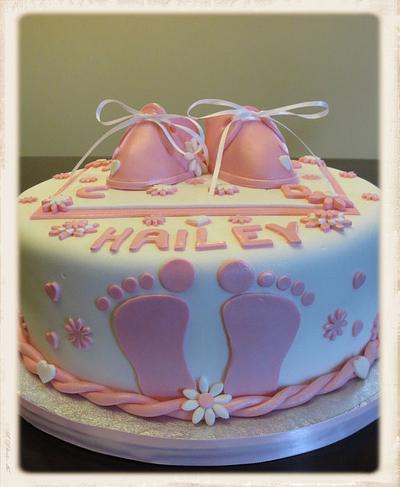 Pink Baby Booties Shower Cake - Cake by Angela