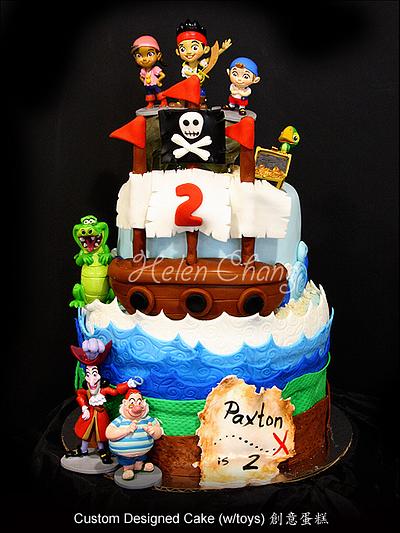 Jack And The Never Land Pirates Theme Cake/Cupcakes - Cake by Helen Chang