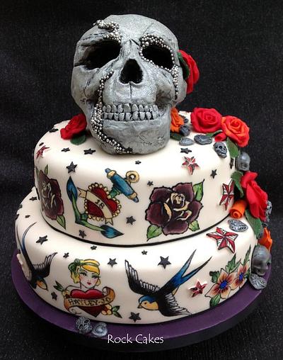 Tattoos and Skulls - Cake by RockCakes