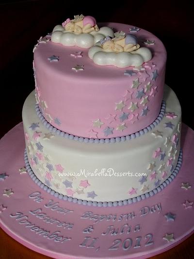 Sleeping angels baptism cake - Cake by Mira - Mirabella Desserts