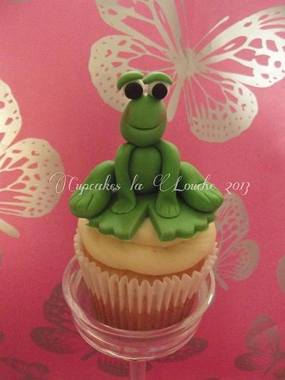 Frog on a lily pad cupcake - Cake by Cupcakes la louche wedding & novelty cakes