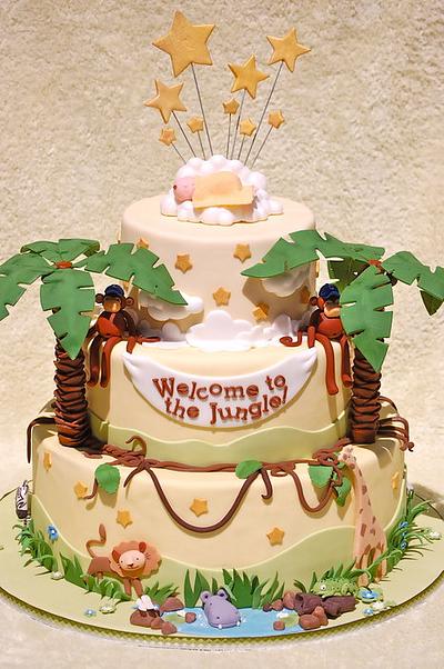 Jungle Baby Shower - Cake by Lesley Wright