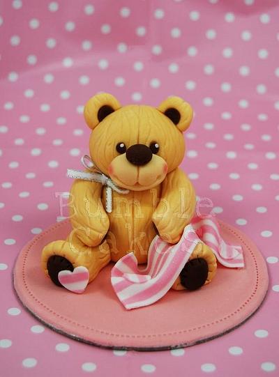 Christening Bear - Cake by Yellow Bee Sugar Art by Vicky Teather