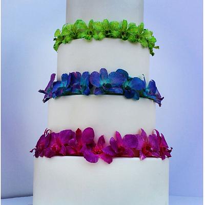 Vibrant orchids - Cake by Diana