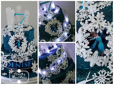 Sparkly "Frozen" Cake - Cake by Cheeky Munch Cakes