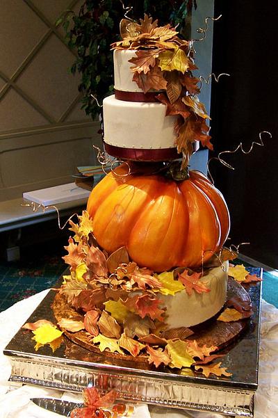 Fall Pumpkin Leaves - Cake by TrulyCustom