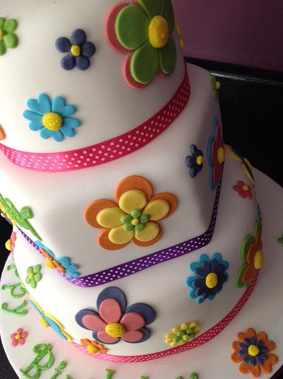 Funky flowers - Cake by Andrias cakes scarborough