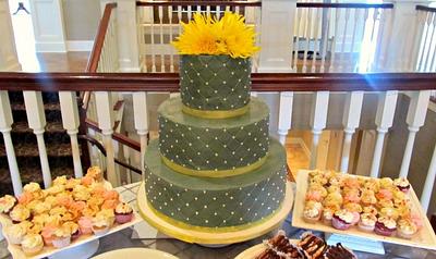 Elegant Yellow & Grey Wedding Cake - Cake by Stephanie