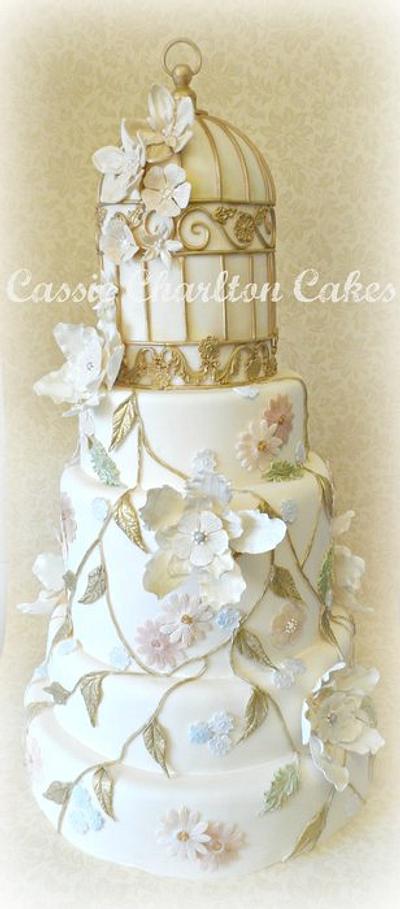 'Flora' birdcage wedding cake - Cake by Cassie