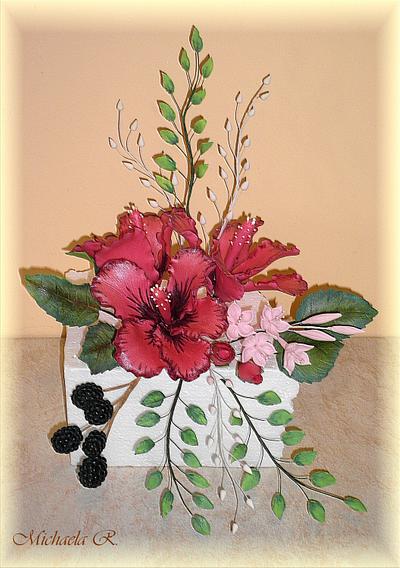 Hibiscus and blackberries - Cake by Mischell