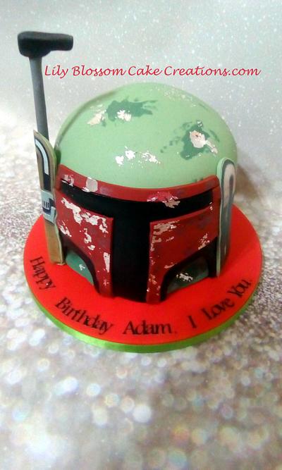 Star Wars Boba Fett Helmet Cake - Cake by Lily Blossom Cake Creations