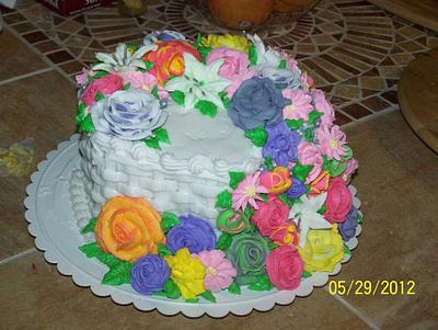 Flower Basket Cake - Cake by Bella Noche Cakes