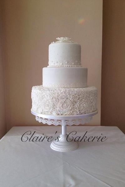 'Ruffles and Lace' Wedding Cake - Cake by clairescakerie