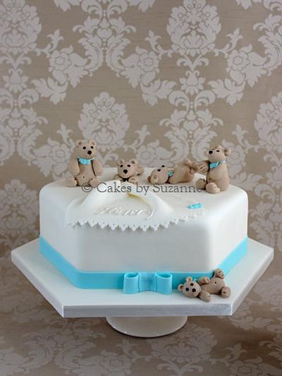 Bear Christening Cake - Cake by suzanne