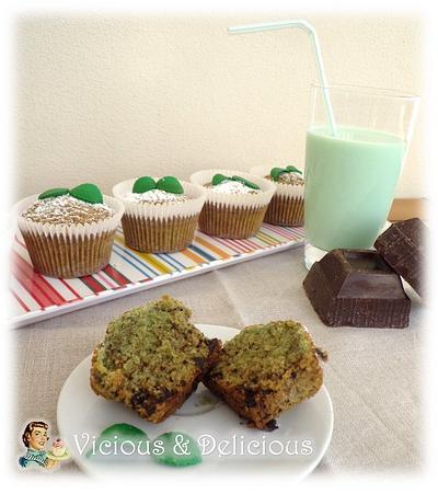 Choco-mint muffins - Cake by Sara Solimes Party solutions