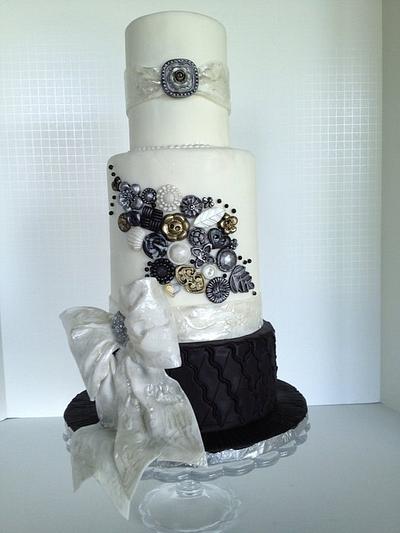 Buttons and Bows Wedding cake - Cake by The Vagabond Baker