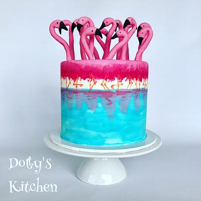 A Flamboyance of Flamingoes - Cake by dottyskitchen