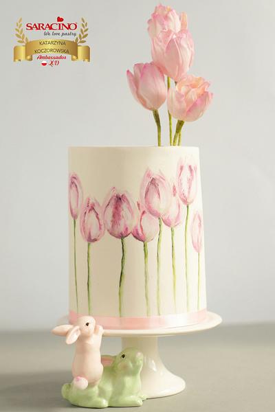Pink tulips - Cake by Katarzynka