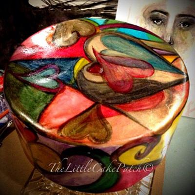 Painted Hearts - Cake by Joanne Wieneke