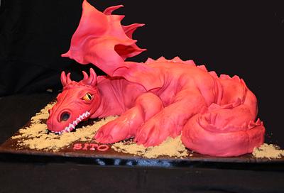 Dragon 3D cake.- Tarta dragon 3D - Cake by Machus sweetmeats
