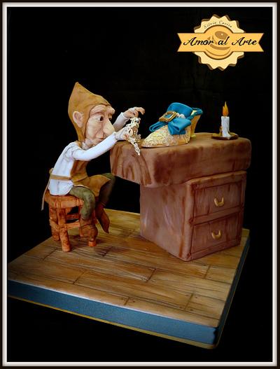 Children´s Classic Books Sweet Collaboration: The elves and the shoemaker - Cake by Silvia Caeiro Cakes