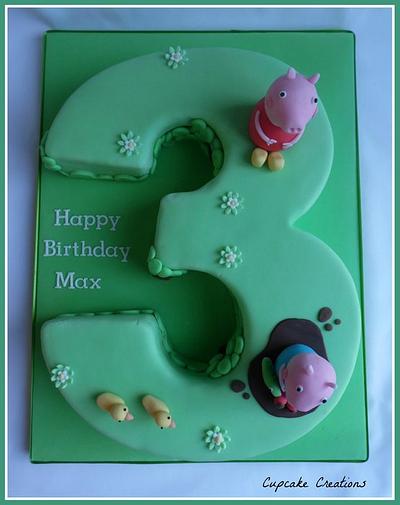 Peppa & George number 3  - Cake by Cupcakecreations