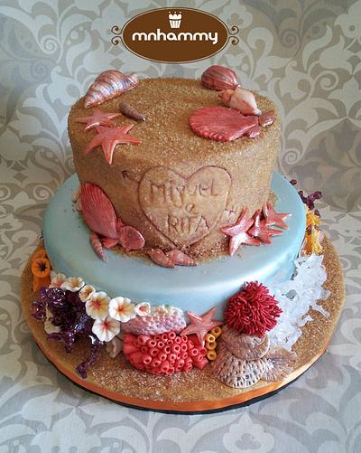 Beach and coral reef wedding cake - Cake by Mnhammy by Sofia Salvador