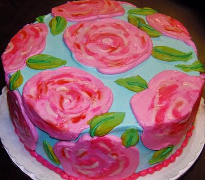 Lilly Pulitzer rose buttercream cake - Cake by Nancys Fancys Cakes & Catering (Nancy Goolsby)