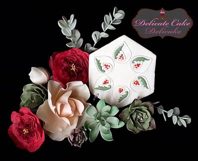 Floral collection with a cookie - Cake by Yomna Elazawy