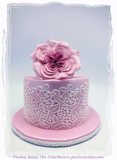  Vintage Rose And Lace Cake For Mommy Dearest! - Cake by Pauline Soo (Polly) - Pauline Bakes The Cake!