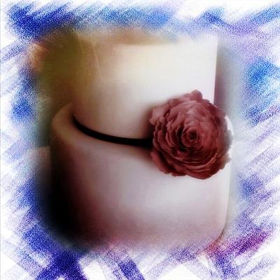 Simple Peony wedding cake - Cake by Sally