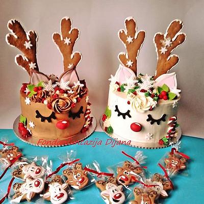 Reindeers - Cake by Fondantfantasy