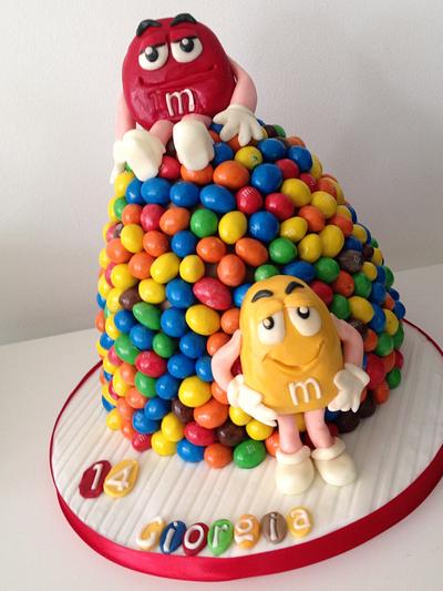Peanut M&Ms mini mountain - Cake by Donna Campbell