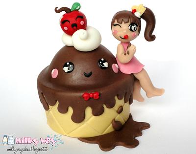 Kawaii Ice Cream Girl - Cake by Isabella Coppola 