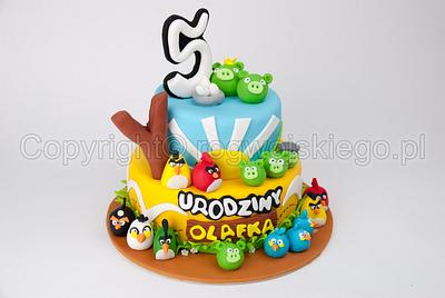 Angry Birds Cake / Tort urodzinowy z ptakami Angry Birds - Cake by Edyta rogwojskiego.pl
