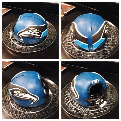 Seahawks football cake And helmet - Cake by Mauicakes