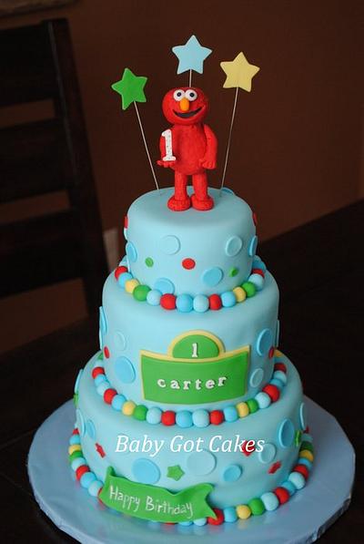 Elmo Three Tier - Cake by Baby Got Cakes