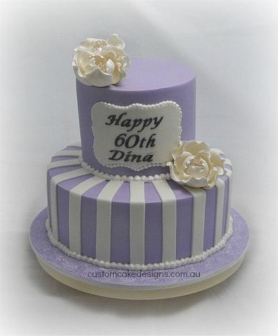 Lilac 60th Birthday Cake - Cake by Custom Cake Designs