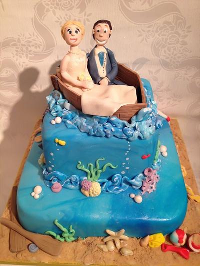 Underwater/beach themed wedding my first!!! - Cake by Jenna