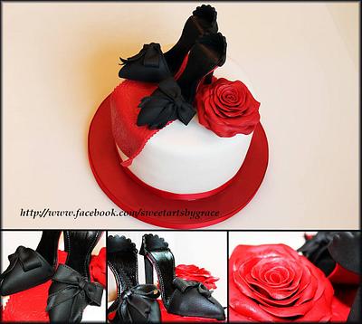 high heels on a red carpet - Cake by sweetarts by grace