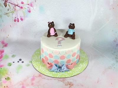 Ombre polka dot gender reveal cake - Cake by soods