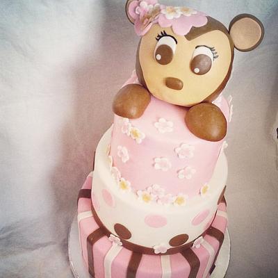3 tier Baby Girl Shower Cake - Cake by ScratchbyJnicole