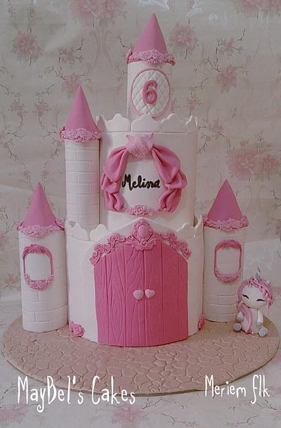 Pink castle cake  - Cake by MayBel's cakes