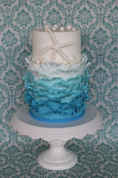 Blue Ombre Ruffles - Cake by SWEET HEAVEN