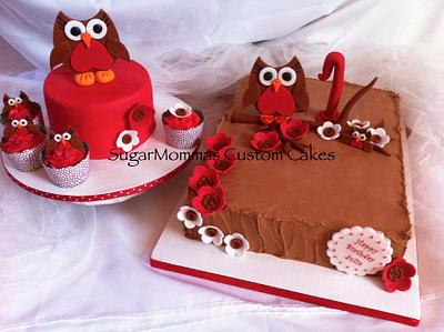 Owl 1st Birthday Cake - Cake by SugarMommas Custom Cakes