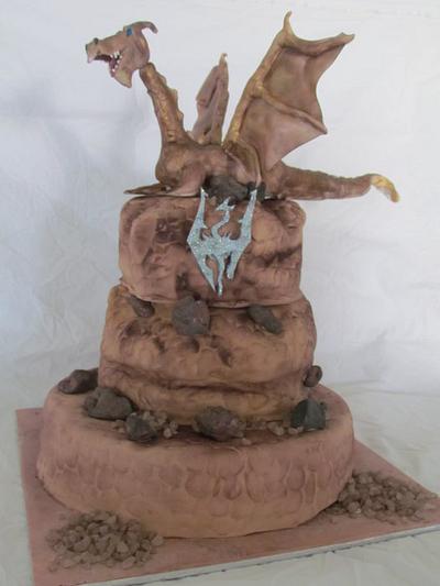 SkyRim Dragon Mountain Cake - Cake by thecakepantry